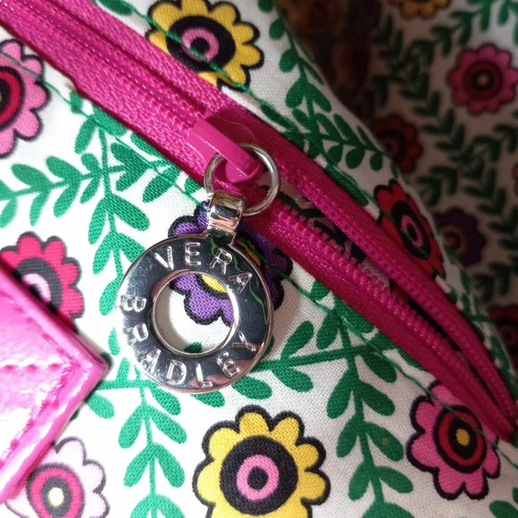 VERA BRADLEY Like New Vintage 2011 Viva la Vera Straw Cotton & Patent Pu… - Picture 6 of 15